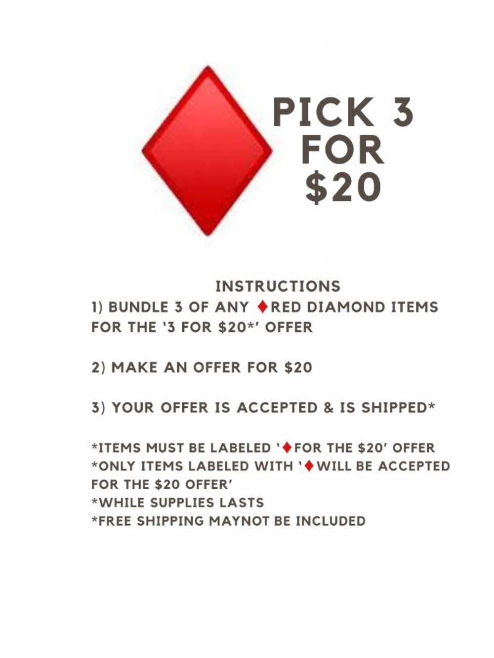 Special Bundle Offer - Pick 3 Items for $20